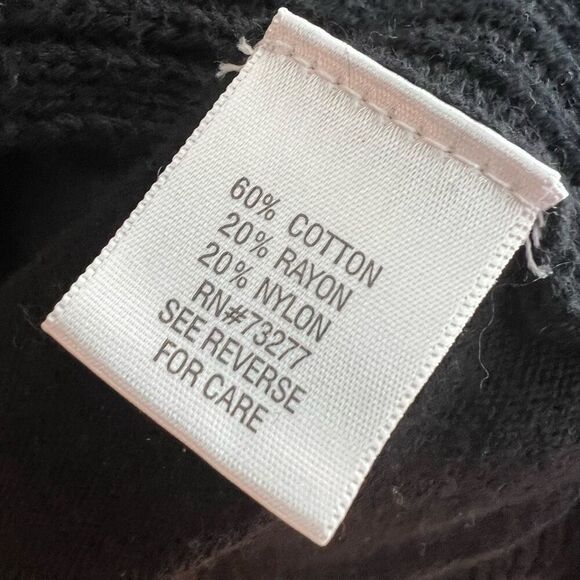 Croft & Barrow, Black Textured Knit Pointed Draped Open Front Vest Women’s Small - Picture 9 of 12